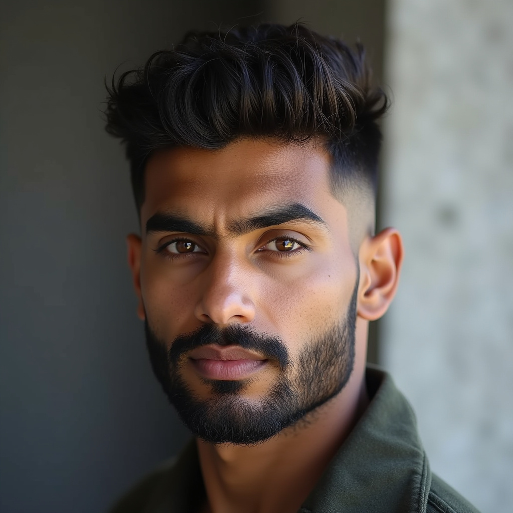 Low Fade Haircut with Textured Top