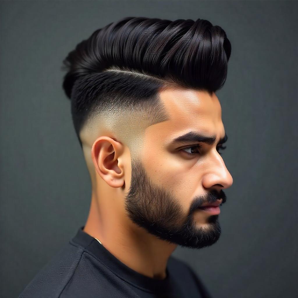 Low Fade with Pompadour