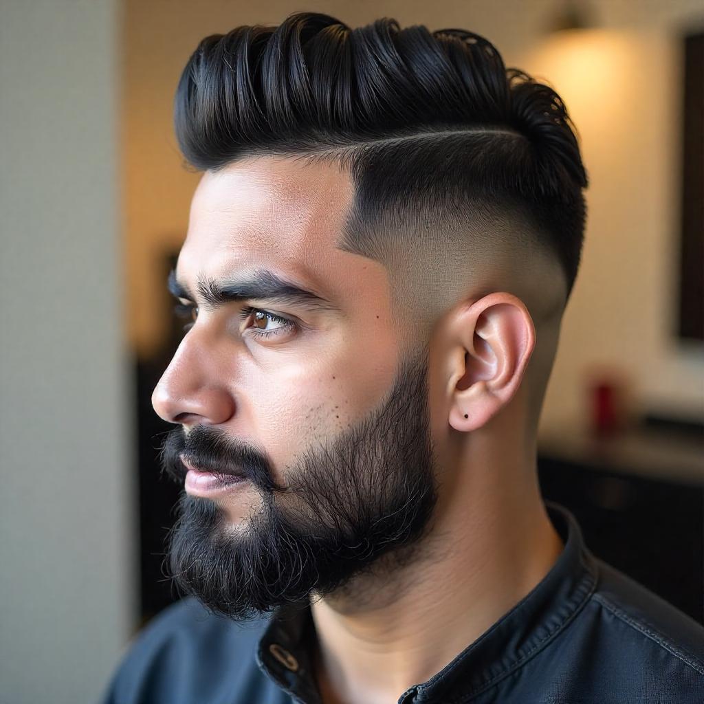 Sharp Low Fade with Beard Styles for Men